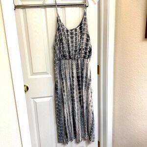 Olivia Rae Grey & White Tie-Dye Sleeveless Midi Dress Size XL